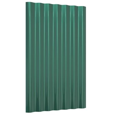 vidaXL 36 db zöld porszórt acél tetőpanel 60x36 cm