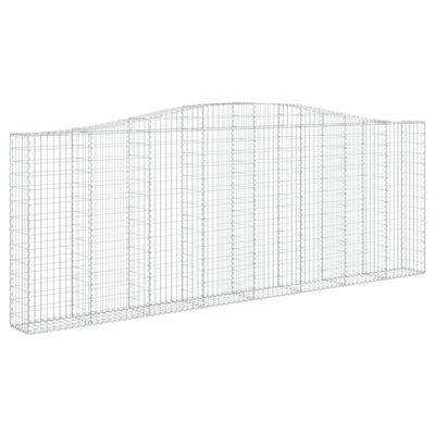 vidaXL 2 db íves horganyzott vas gabion kosár 400x30x140/160 cm