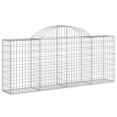 vidaXL 50 db íves horganyzott vas gabion kosár 200x30x80/100 cm