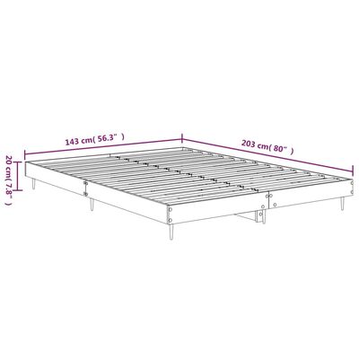 vidaXL barna tölgyszínű szerelt fa ágykeret 135 x 190 cm