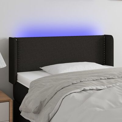 vidaXL fekete szövet LED-es fejtámla 83 x 16 x 78/88 cm