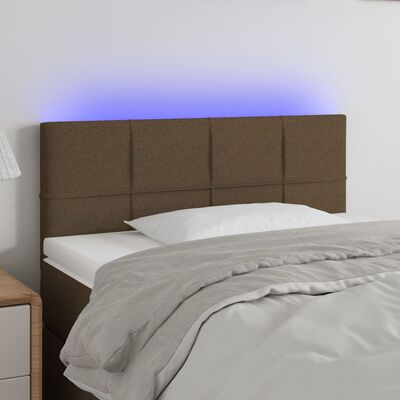 vidaXL sötétbarna szövet LED-es fejtámla 90x5x78/88 cm