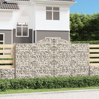 vidaXL 20 db íves horganyzott vas gabion kosár 300x50x160/180 cm