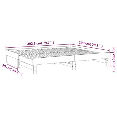 vidaXL mézbarna tömör fenyőfa kihúzható kanapéágy 2x(100x200) cm