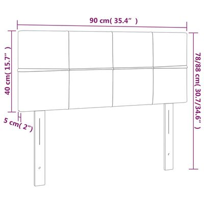 vidaXL tópszínű szövet LED-es fejtámla 90x5x78/88 cm