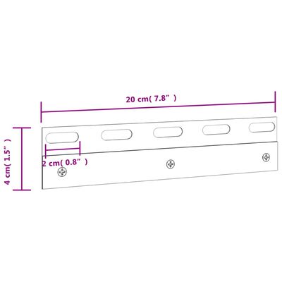 vidaXL 6 db ezüst rozsdamentes acél összekötő lemez 20 cm