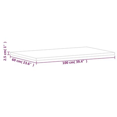 vidaXL tömör bükkfa fürdőszobai pult 100 x 60 x 2,5 cm