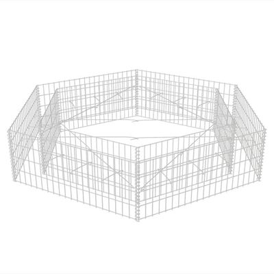 vidaXL hatszögletű gabion magaságyás 200 x 173 x 40 cm