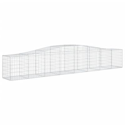 vidaXL 6 db íves horganyzott vas gabion kosár 400x50x60/80 cm