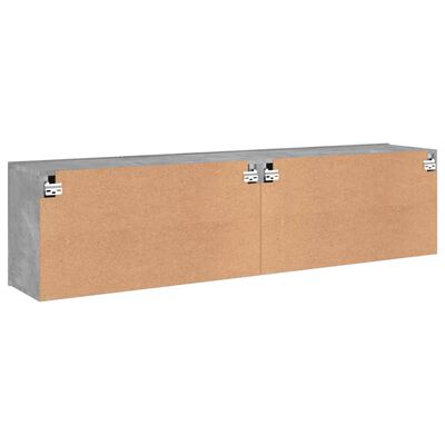 vidaXL 2 db betonszürke falra szerelhető TV-szekrény 80 x 30 x 41 cm