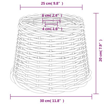 vidaXL fehér fonott mennyezeti lámpaernyő Ø30 x 20 cm