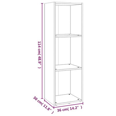 vidaXL szürke sonoma színű szerelt fa könyv-/TV-szekrény 36x30x114 cm