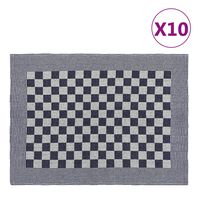 vidaXL 10 db kék és fehér pamut konyhai törölköző 50 x 70 cm