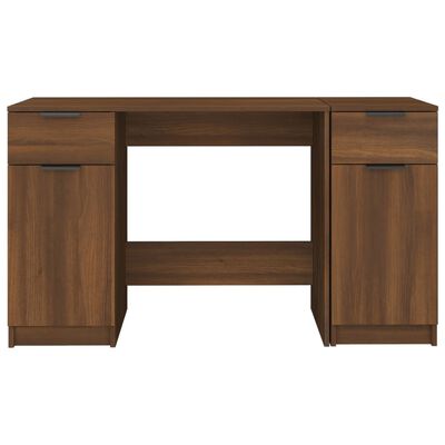 vidaXL barna tölgyszínű szerelt fa íróasztal szekrénnyel