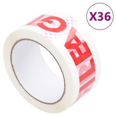 vidaXL 36 db fehér csomagolószalag FRAGILE felirattal 48 mm x 66 m