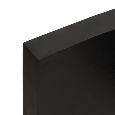 vidaXL sötétbarna kezelt tömör fa fürdőszobai pult 160x60x(2-6) cm