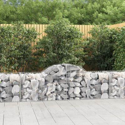 vidaXL 5 db íves horganyzott vas gabion kosár 200x50x60/80 cm