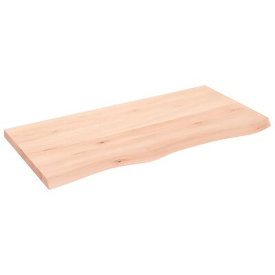 vidaXL kezeletlen tömör fa fürdőszobai pult 100x50x(2-4) cm