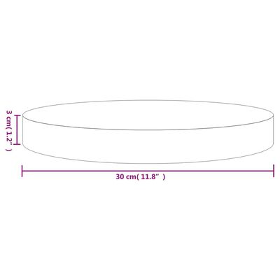 vidaXL tömör fenyőfa kerek asztallap Ø30 x 3 cm