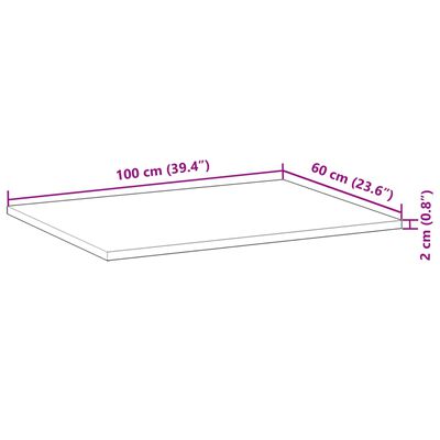 vidaXL kezeletlen tömör akácfa fürdőszobapult 100x60x2 cm