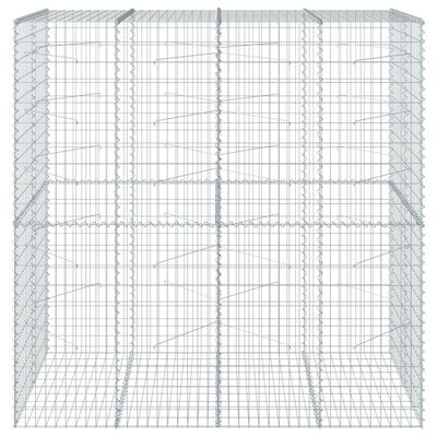 vidaXL horganyzott vas gabion kosár fedéllel 200 x 100 x 200 cm