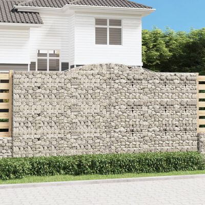 vidaXL 2 db íves horganyzott vas gabion kosár 400x30x200/220 cm