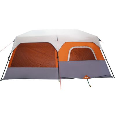 vidaXL 9 személyes szürke-narancs LED-es felugró családi sátor