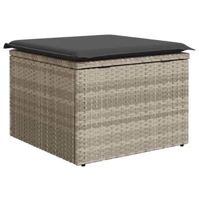 vidaXL világosszürke polyrattan kerti szék párnával 55 x 55 x 37 cm