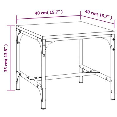 vidaXL 2 db füstös tölgy színű szerelt fa kisasztal 40 x 40 x 35 cm