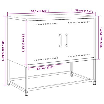 vidaXL rózsaszín acél TV-szekrény 68,5x39x60,5 cm