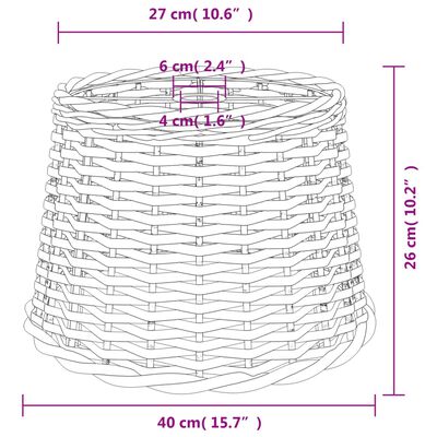 vidaXL fehér fonott mennyezeti lámpaernyő Ø40 x 26 cm