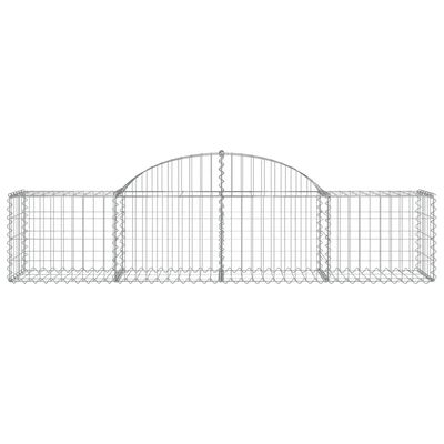 vidaXL 12 db íves horganyzott vas gabion kosár 200x50x40/60 cm