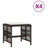 vidaXL 4 db barna polyrattan kerti szék párnával 41 x 41 x 36 cm