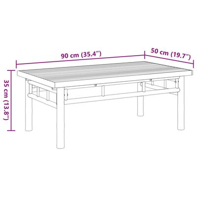 vidaXL bambusz dohányzóasztal 90 x 50 x 35 cm