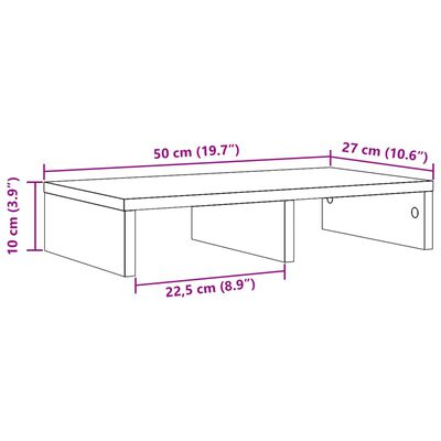 vidaXL sonoma tölgy színű szerelt fa monitorállvány 50 x 27 x 10 cm