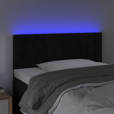 vidaXL fekete bársony LED-es fejtámla 100x5x78/88 cm