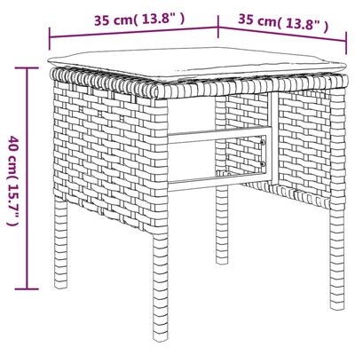 vidaXL 6 részes fekete polyrattan kerti étkezőgarnitúra párnákkal