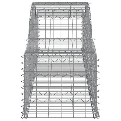 vidaXL 5 db íves horganyzott vas gabion kosár 300x50x40/60 cm