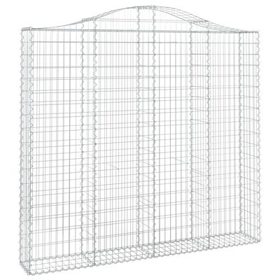 vidaXL 15 db íves horganyzott vas gabion kosár 200x30x180/200 cm