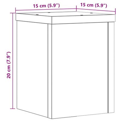 vidaXL 2 db fekete szerelt fa növénytartó állvány 15 x 15 x 20 cm