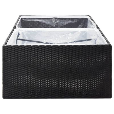 vidaXL fekete polyrattan kerti ültetőláda 157 x 80 x 40 cm