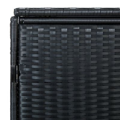 vidaXL fekete rattan dupla tároló gurulós kukához 148 x 80 x 111 cm