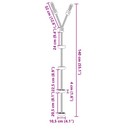 vidaXL többszínű tárcsás kötélhinta gyerekeknek 4 fokkal