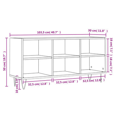 vidaXL fekete szerelt fa TV-szekrény 103,5x30x50 cm