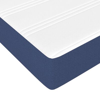 vidaXL kék szövet rugós ágy matraccal 90 x 190 cm