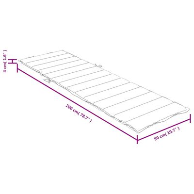 vidaXL melange piros szövet napozóágy párna 200 x 50 x 4 cm