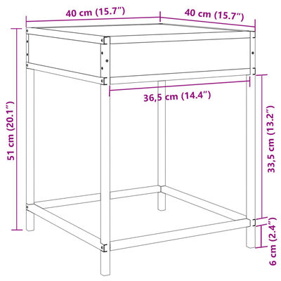 vidaXL fekete végtelen hatású LED-es éjjeliszekrény 40 x 40 x 51 cm