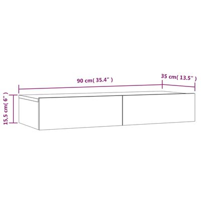 vidaXL magasfényű szürke TV-szekrény LED-lámpákkal 90 x 35 x 15,5 cm