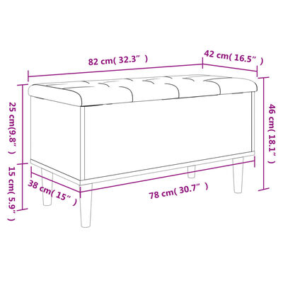 vidaXL szürke sonoma színű szerelt fa tárolópad 82x42x46 cm