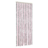 vidaXL ezüstszürke és rózsaszín zsenília rovarfüggöny 56 x 185 cm